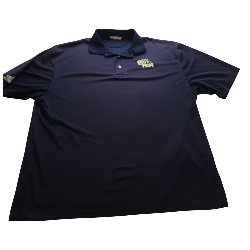 FeatherLite Men's 2XL Navy Blue 105.7 FM The Fan Sports Radio Performance Polo